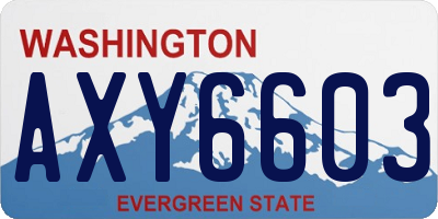 WA license plate AXY6603
