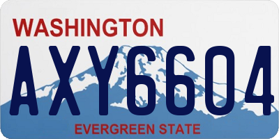 WA license plate AXY6604