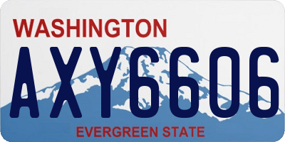 WA license plate AXY6606