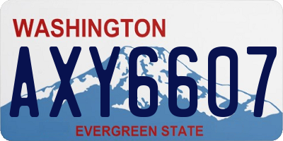WA license plate AXY6607
