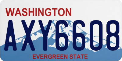 WA license plate AXY6608