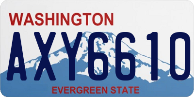 WA license plate AXY6610