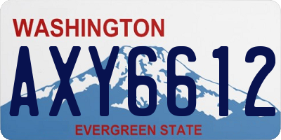WA license plate AXY6612