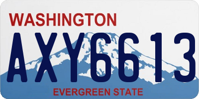 WA license plate AXY6613