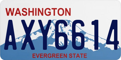 WA license plate AXY6614