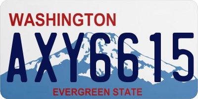 WA license plate AXY6615