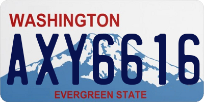WA license plate AXY6616