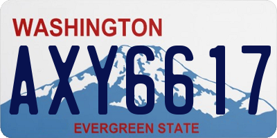 WA license plate AXY6617