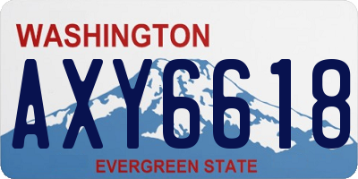 WA license plate AXY6618