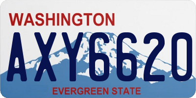 WA license plate AXY6620