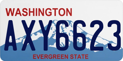 WA license plate AXY6623