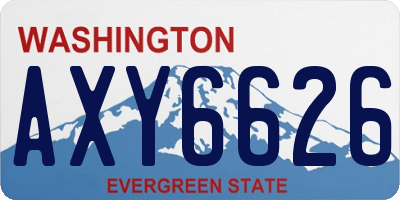 WA license plate AXY6626