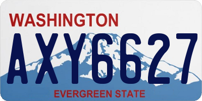 WA license plate AXY6627