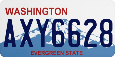 WA license plate AXY6628