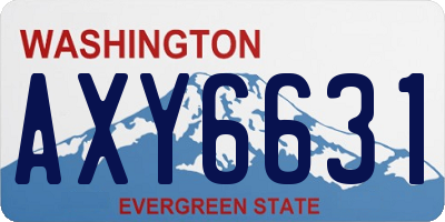 WA license plate AXY6631
