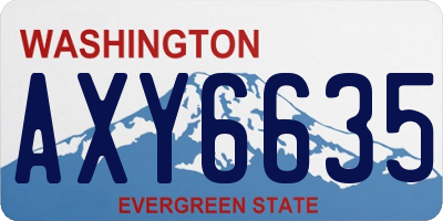 WA license plate AXY6635