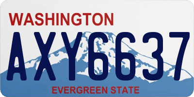 WA license plate AXY6637