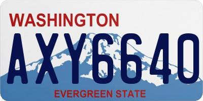 WA license plate AXY6640