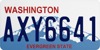 WA license plate AXY6641