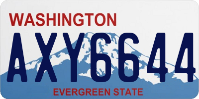 WA license plate AXY6644