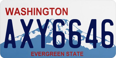 WA license plate AXY6646