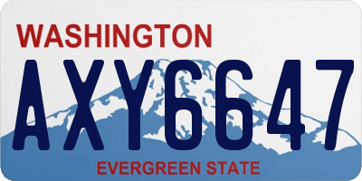 WA license plate AXY6647