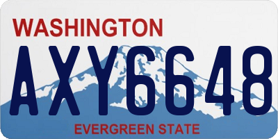 WA license plate AXY6648