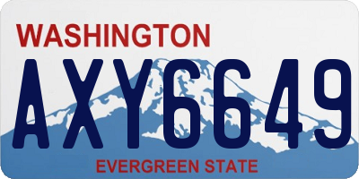 WA license plate AXY6649