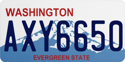 WA license plate AXY6650