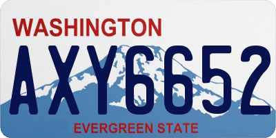 WA license plate AXY6652