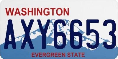 WA license plate AXY6653