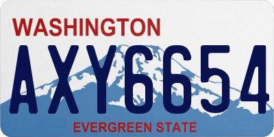 WA license plate AXY6654