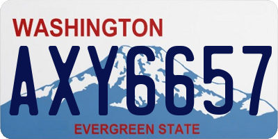 WA license plate AXY6657