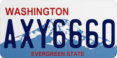 WA license plate AXY6660