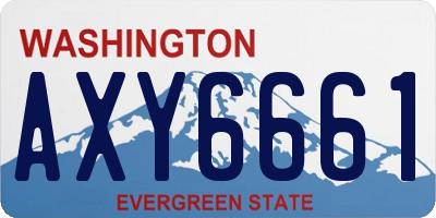 WA license plate AXY6661