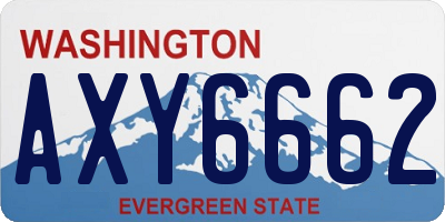 WA license plate AXY6662
