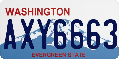 WA license plate AXY6663