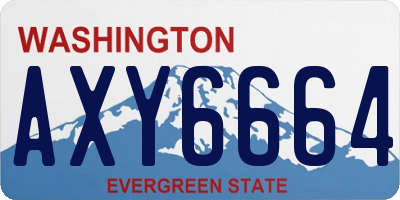 WA license plate AXY6664