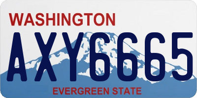 WA license plate AXY6665