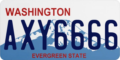 WA license plate AXY6666
