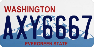 WA license plate AXY6667