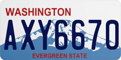 WA license plate AXY6670