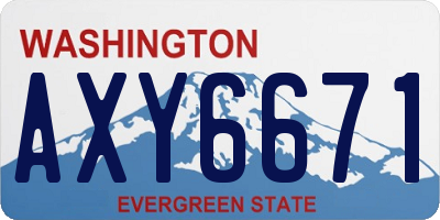 WA license plate AXY6671