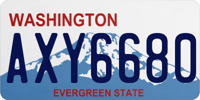 WA license plate AXY6680