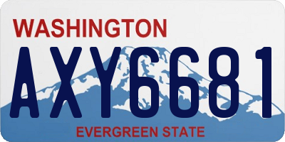 WA license plate AXY6681