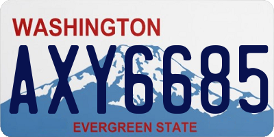 WA license plate AXY6685