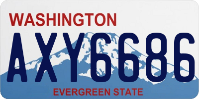WA license plate AXY6686