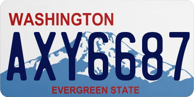 WA license plate AXY6687