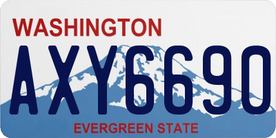 WA license plate AXY6690