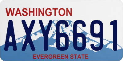 WA license plate AXY6691